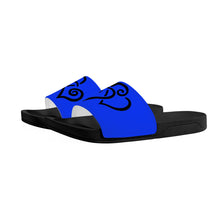 Load image into Gallery viewer, Ti Amo I love you - Exclusive Brand -  Blue Blue Eyes - Double Black Heart -  Slide Sandals - Black Soles
