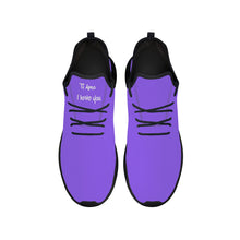 Load image into Gallery viewer, Ti Amo I love you - Exclusive Brand - Heliotrope 3 - White Lettering -  Lightweight Mesh Knit Sneakers - Black Soles
