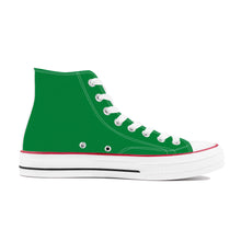 Load image into Gallery viewer, Ti Amo I love you - Exclusive Brand - Fun Green - White Daisy - High Top Canvas Shoes - White  Soles
