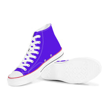 Load image into Gallery viewer, Ti Amo I love you - Exclusive Brand - Dark Purple - White Daisy - High Top Canvas Shoes - White  Soles
