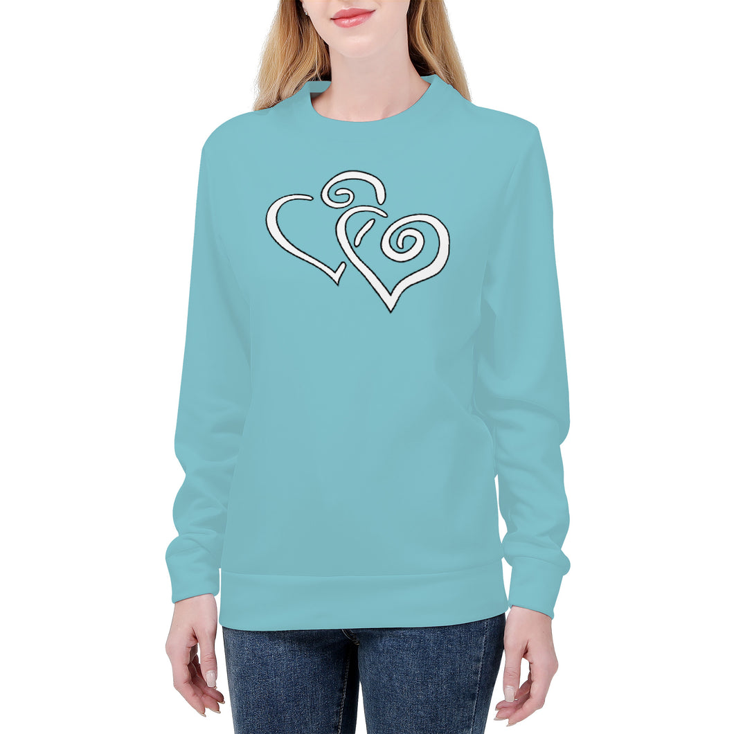 Ti Amo I love you - Exclusive Brand  - Monte Carlo - Double White Heart  - Women's Sweatshirt