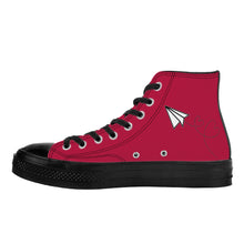 Load image into Gallery viewer, Ti Amo I love you - Exclusive Brand - Cardinal - Paper Airplane - High Top Canvas Shoes - Black Soles
