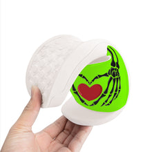 Load image into Gallery viewer, Ti Amo I love you - Exclusive Brand - Chartreuse - Skeleton Hands with Heart -  Slide Sandals - White Soles
