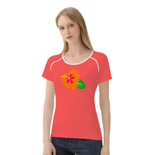 Load image into Gallery viewer, Ti Amo I love you - Exclusive Brand  - Persimmon - Hawaiian Flower - Women&#39;s T shirt - Sizes XS-2XL
