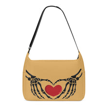 Load image into Gallery viewer, Ti Amo I love you - Exclusive Brand - Golden Apricot - Skeleton Heart Hands  -  Journey Computer Shoulder Bag
