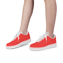 Load image into Gallery viewer, Ti Amo I love you - Exclusive Brand - Red Orange - Skelton Hands with Heart - Transparent Low Top Air Force Leather Shoes
