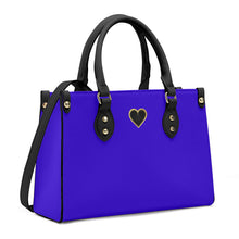 Load image into Gallery viewer, Ti Amo I love you - Exclusive Brand - Violet Blue - Luxury Womens PU Tote Bag - Black Straps
