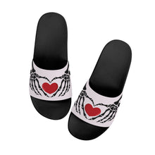 Load image into Gallery viewer, Ti Amo I love you - Exclusive Brand - Prim - Skeleton Hands with Heart - Slide Sandals - Black Soles
