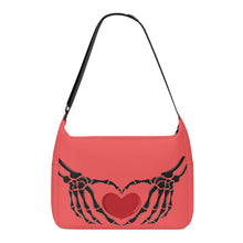 Load image into Gallery viewer, Ti Amo I love you - Exclusive Brand - Carnation - Skeleton Heart Hands  -  Journey Computer Shoulder Bag
