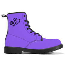 Load image into Gallery viewer, Ti Amo I love you - Exclusive Brand - Heliotrope 3 - Double Black Heart - Synthetic Leather Boots
