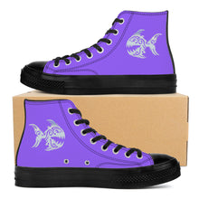 Load image into Gallery viewer, Ti Amo I love you - Exclusive Brand - Heliotrope 3 - Angry Fish - High Top Canvas Shoes - Black  Soles
