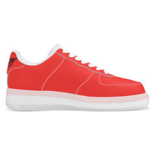 Load image into Gallery viewer, Ti Amo I love you - Exclusive Brand - Red Orange - Skelton Hands with Heart - Transparent Low Top Air Force Leather Shoes
