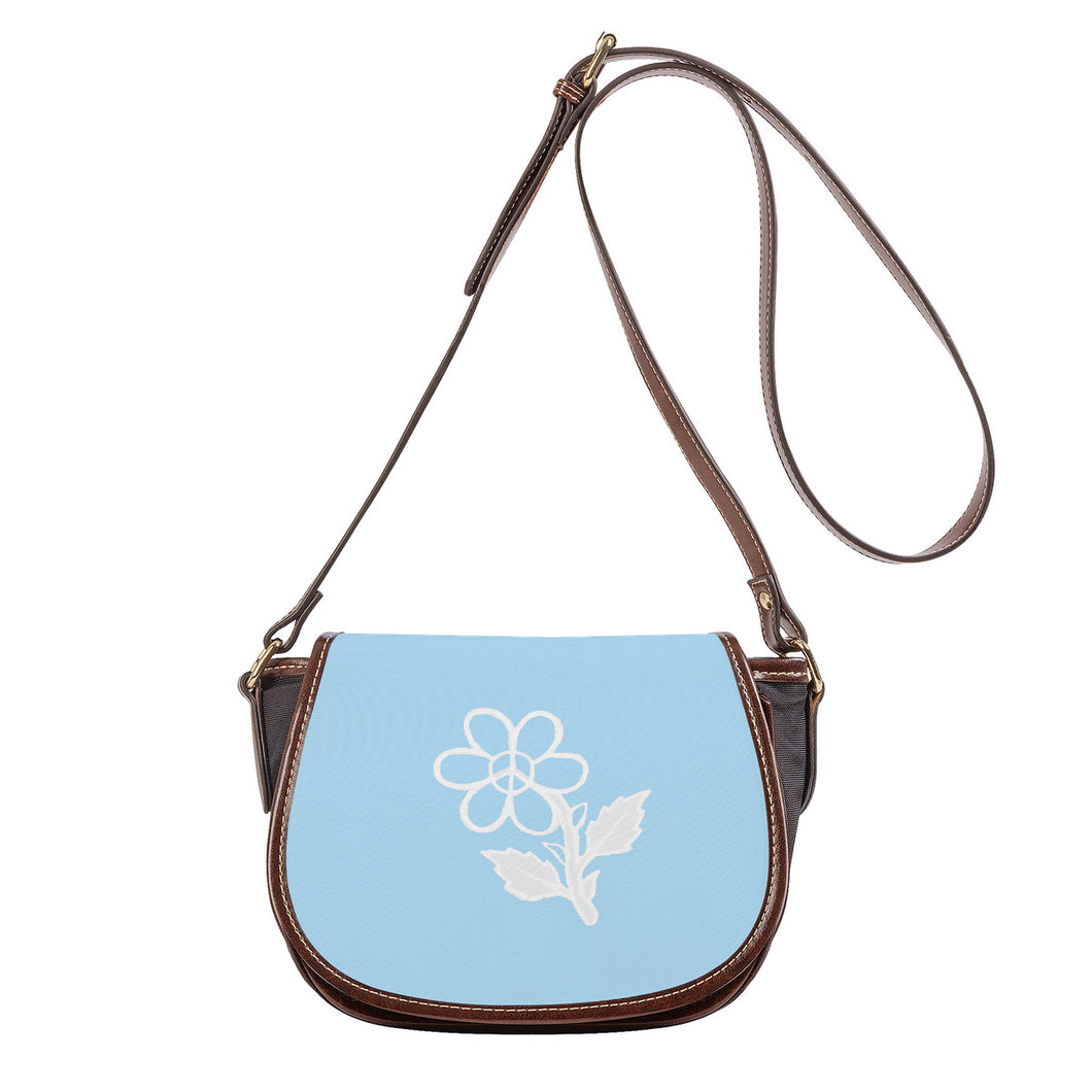 Ti Amo I love you - Exclusive Brand - Regent St Blue - White Daisy - Saddle Bag