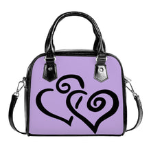 Load image into Gallery viewer, Ti Amo I love you - Exclusive Brand - Light Wisteria - Double Black Heart -  Shoulder Handbag
