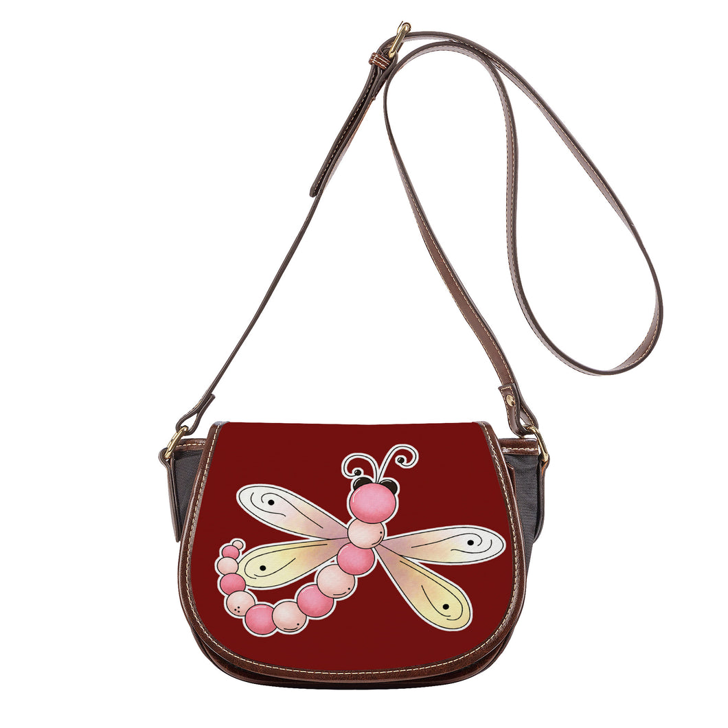 Ti Amo I love you - Exclusive Brand - Dark Burgundy - Dragonfly - Saddle Bag