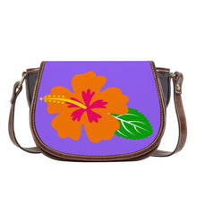 Load image into Gallery viewer, Ti Amo I love you - Exclusive Brand - Heliotrope 3 - Hawaiian Flower -  Saddle Bag
