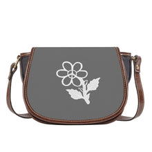 Load image into Gallery viewer, Ti Amo I love you - Exclusive Brand - Dove Gray - White Daisy -  Saddle Bag
