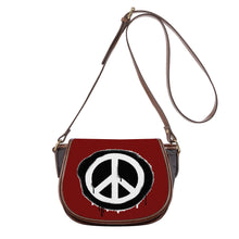 Load image into Gallery viewer, Ti Amo I love you - Exclusive Brand - Dark Burgundy - Peace Sign - Saddle Bag
