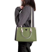 Load image into Gallery viewer, Ti Amo I love you - Exclusive Brand - Hazel Green - Luxury Womens PU Tote Bag - Cream Straps
