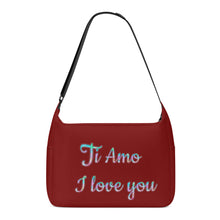 Load image into Gallery viewer, Ti Amo I love you - Exclusive Brand - Dark Burgundy - Pastel Lettering -  Journey Computer Shoulder Bag
