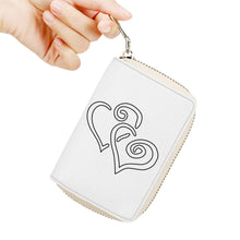 Load image into Gallery viewer, Ti Amo I love you - Exclusive Brand - White - Double White Heart - PU Leather - Zipper Card Holder
