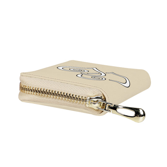 Ti Amo I love you - Exclusive Brand - Double Spanish White - Double White Heart - PU Leather - Zipper Card Holder
