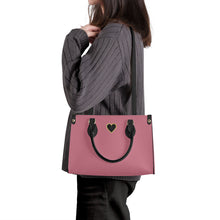 Load image into Gallery viewer, Ti Amo I love you - Exclusive Brand - Old Pink - Luxury Womens PU Tote Bag - Black Straps
