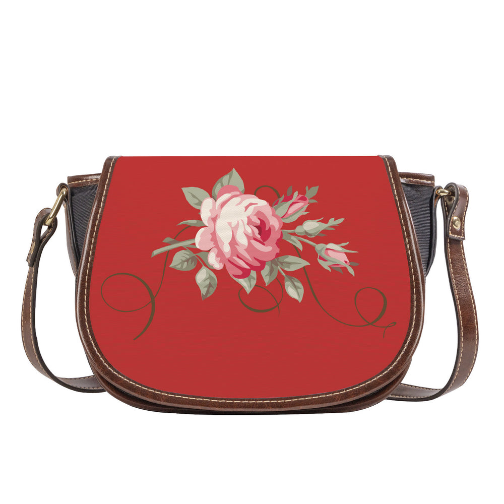 Ti Amo I love you - Exclusive Brand - Persian Red - Rose - Saddle Bag
