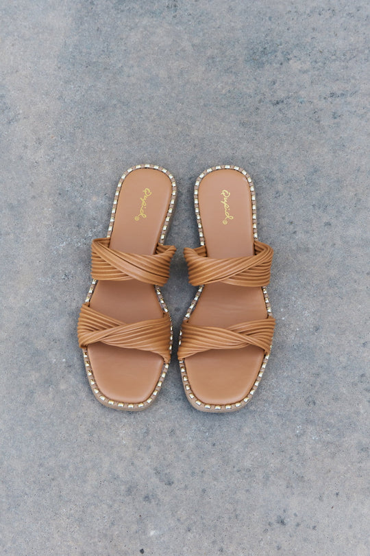 Qupid Summertime Fine Double Strap Twist Sandals - Only Sizes 6, 6.5, 8.5 Left Ti Amo I love you
