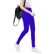 Load image into Gallery viewer, Ti Amo I love you - Exclusive Brand - Violet Blue -  White Daisy -  Yoga Leggings
