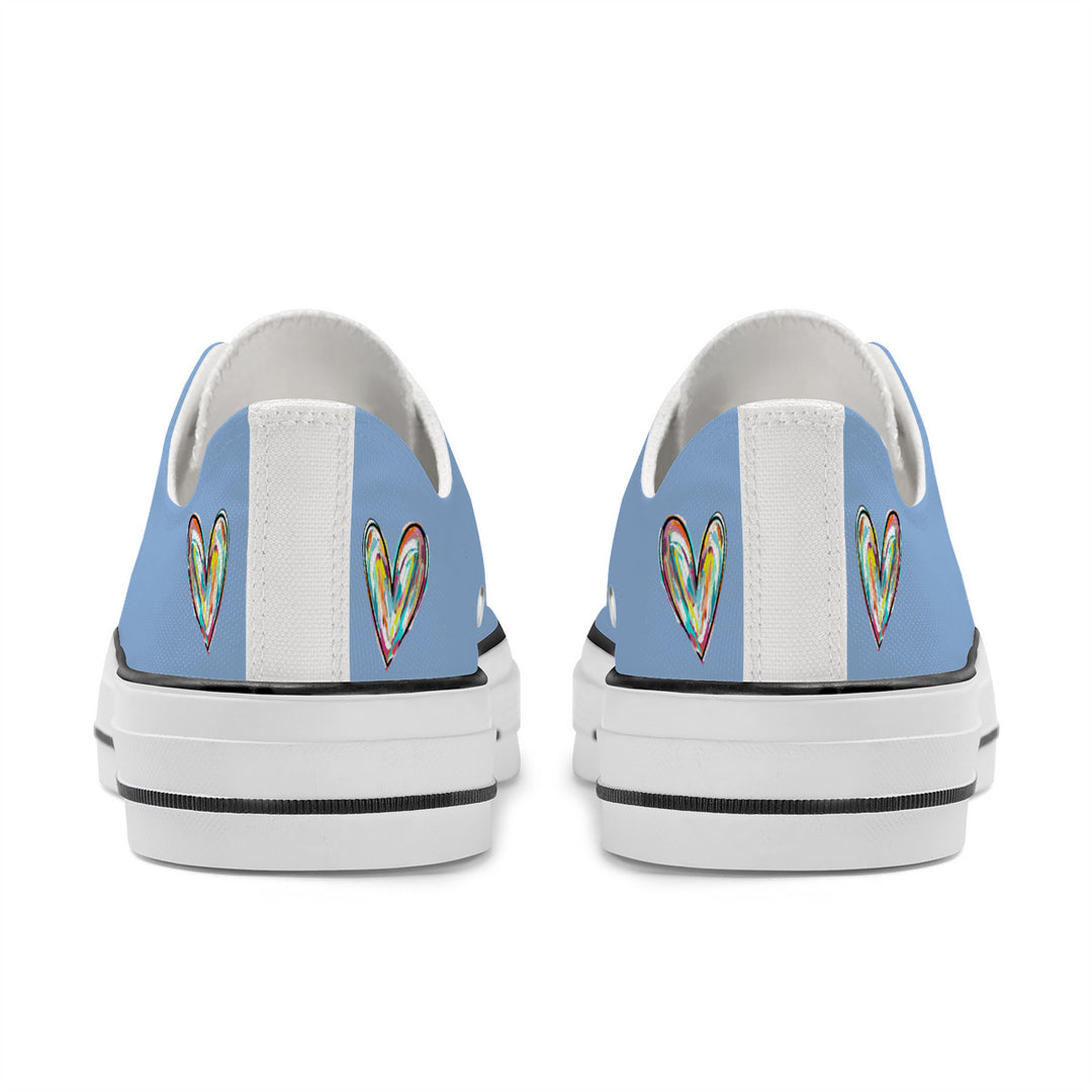 Ti Amo I love you - Exclusive Brand - Misty Blue - Womens Low Top Canvas Shoes