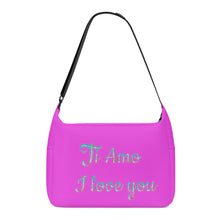 Load image into Gallery viewer, Ti Amo I love you - Exclusive Brand  - Brilliant Lavender Rose - Pastel Lettering -  Journey Computer Shoulder Bag
