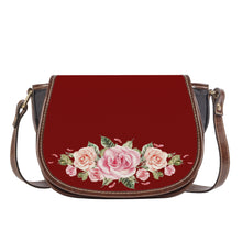 Load image into Gallery viewer, Ti Amo I love you - Exclusive Brand - Dark Burgundy - Roses - Saddle Bag
