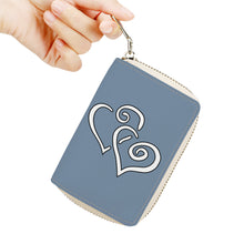 Load image into Gallery viewer, Ti Amo I love you - Exclusive Brand - Gothic - Double White Heart - Zipper Card Holder
