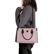 Load image into Gallery viewer, Ti Amo I love you - Exclusive Brand - Pinkish Grey - Luxury Womens PU Tote Bag - Black Straps
