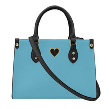 Load image into Gallery viewer, Ti Amo I love you - Exclusive Brand -Blue Hosta - Luxury Womens PU Tote Bag - Black Straps
