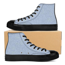 Load image into Gallery viewer, Ti Amo I love you - Exclusive Brand - Cloudy Blue Denim - High Top Canvas Shoes - Black  Soles
