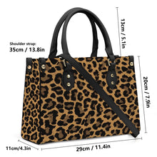 Load image into Gallery viewer, Ti Amo I love you - Exclusive Brand - Leopard Pattern - Luxury Women PU Tote Bag - Black Straps
