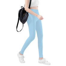 Load image into Gallery viewer, Ti Amo I love you - Exclusive Brand - Regent St Blue - Double White Heart -Womens / Teen Girls / Womens Plus Size - Yoga Leggings - Sizes XS-3XL
