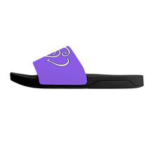 Load image into Gallery viewer, Ti Amo I love you- Exclusive Brand - Heliotrope 3 - Double White Heart - Slide Sandals - Black Soles
