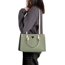 Load image into Gallery viewer, Ti Amo I love you - Exclusive Brand - Sage - Luxury Womens PU Tote Bag - Cream Straps
