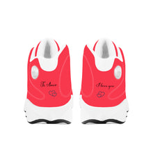 Load image into Gallery viewer, Ti Amo I love you - Exclusive Brand - Red Pink - Double Heart Logo - Mens / Womens - Unisex  Basketball Shoes - White Laces
