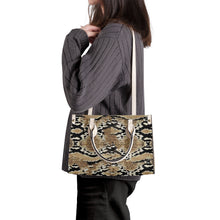 Load image into Gallery viewer, Ti Amo I love you - Exclusive Brand - Snake Skin Pattern - Luxury Womens PU Tote Bag - Cream Straps
