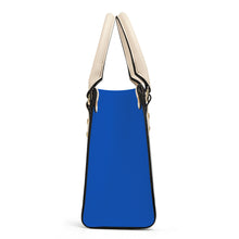 Load image into Gallery viewer, Ti Amo I love you - Exclusive Brand - Sapphire Blue - Luxury Womens PU Tote Bag - Cream Straps
