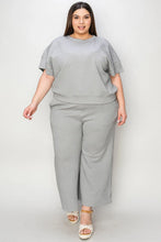 Load image into Gallery viewer, Double Take Full Size Texture Short Sleeve Top and Pants Set
