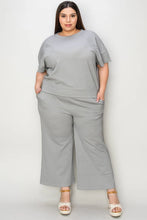 Load image into Gallery viewer, Double Take Full Size Texture Short Sleeve Top and Pants Set
