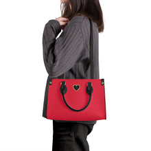 Load image into Gallery viewer, Ti Amo I love you - Exclusive Brand - Rose Madder - Luxury Womens PU Tote Bag - Black Straps
