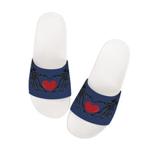 Load image into Gallery viewer, Ti Amo I love you - Exclusive Brand - Rhino - Skeleton Hands with Heart -  Slide Sandals - White Soles
