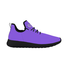 Load image into Gallery viewer, Ti Amo I love you - Exclusive Brand - Heliotrope 3 - Double White Heart -  Lightweight Mesh Knit Sneaker - Black Soles
