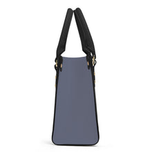 Load image into Gallery viewer, Ti Amo I love you - Exclusive Brand - Mist Blue - Luxury Womens PU Tote Bag - Black Straps
